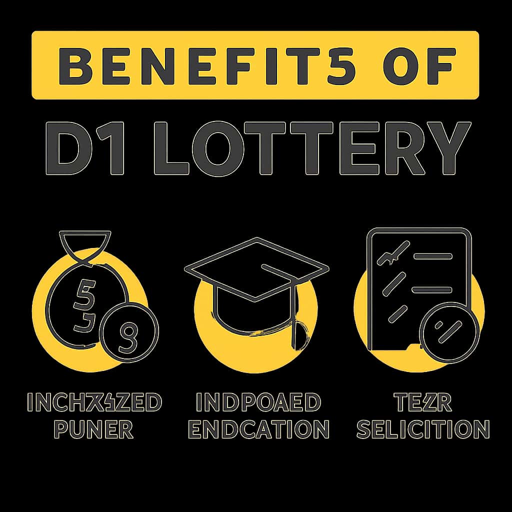 An educational diagram showcasing the benefits of the D1 Lottery.