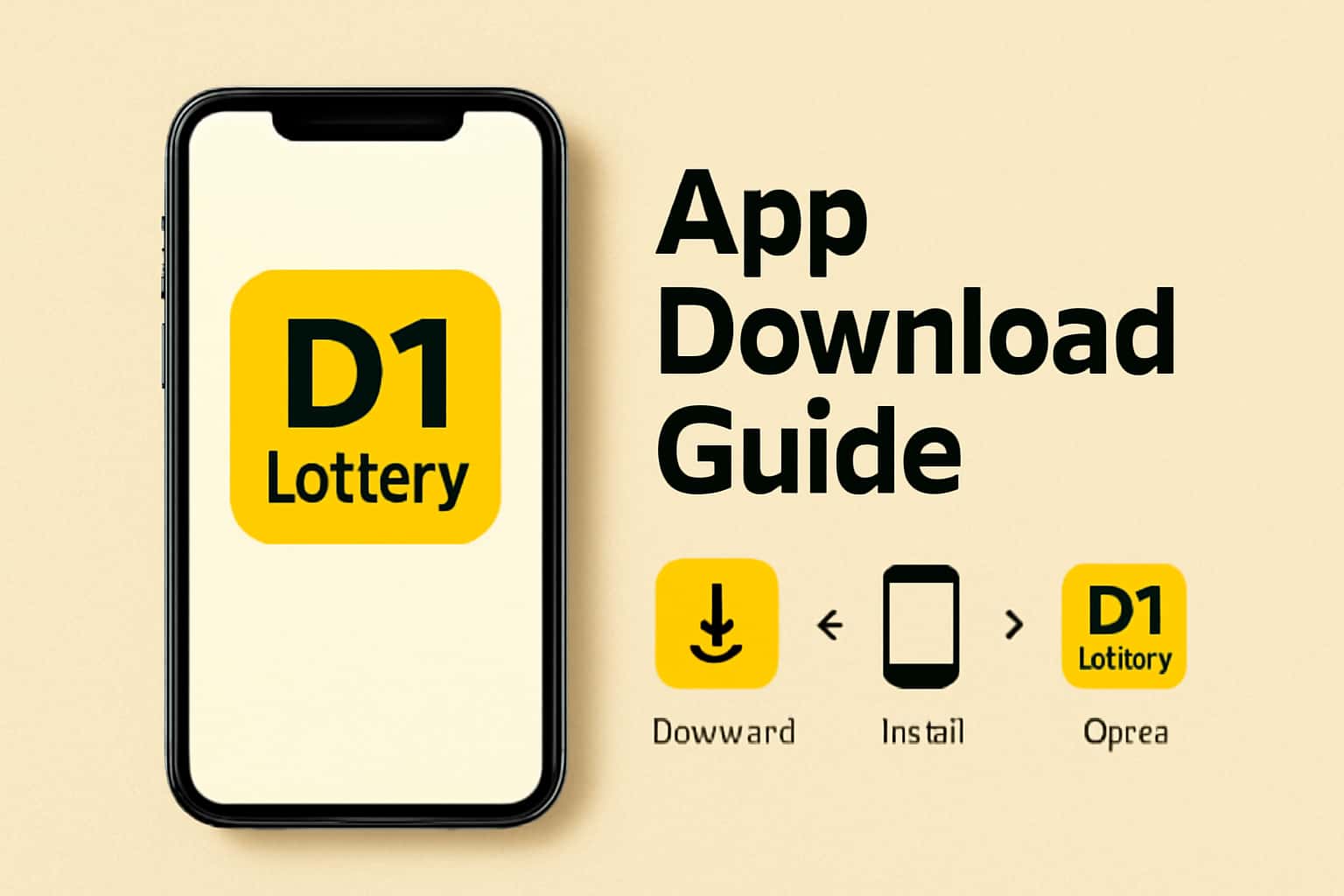 Informative scene showcasing the D1 Lottery App Download Guide.