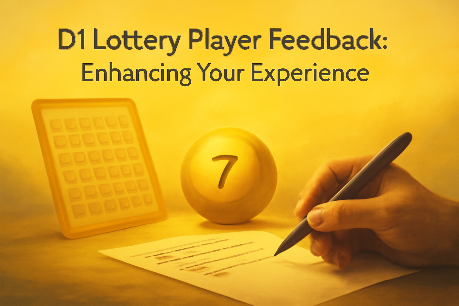 An informative scene illustrating aspects of the D1 Lottery Participation Guide.