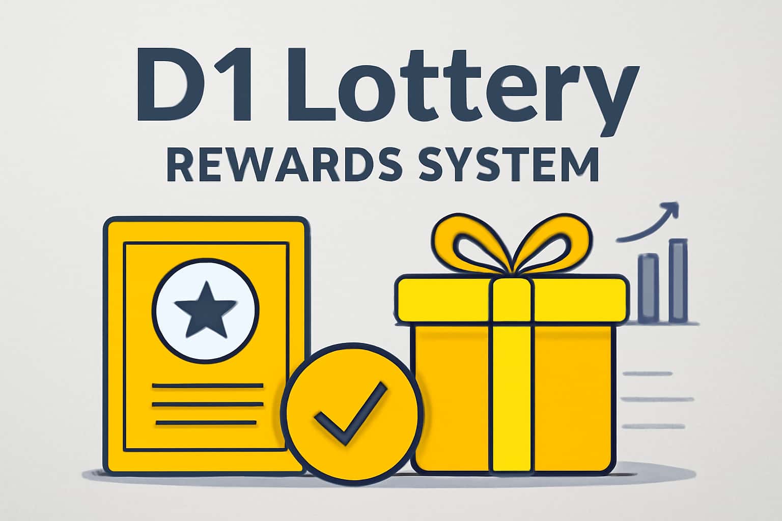 A professional depiction of the D1 Lottery Rewards System illustrated with futuristic design elements.