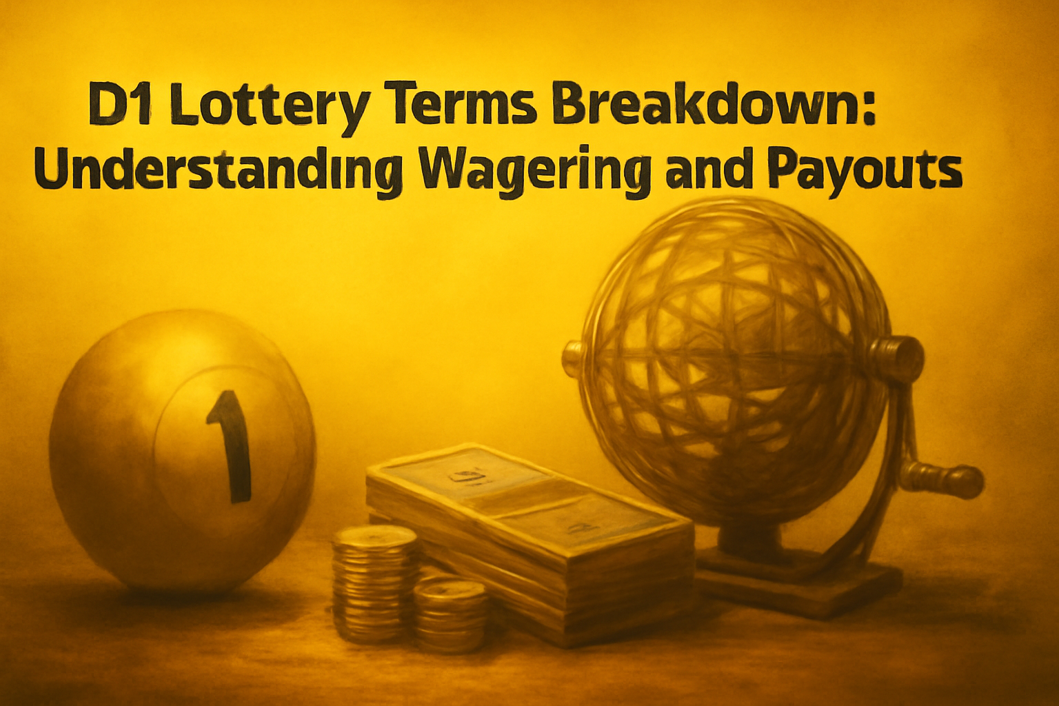 An informational scene illustrating the D1 Lottery login process with clear text.