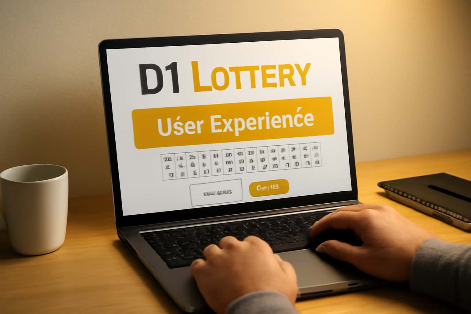 An illustrative scene representing the D1 Lottery User Experience, showcasing accessibility and security.