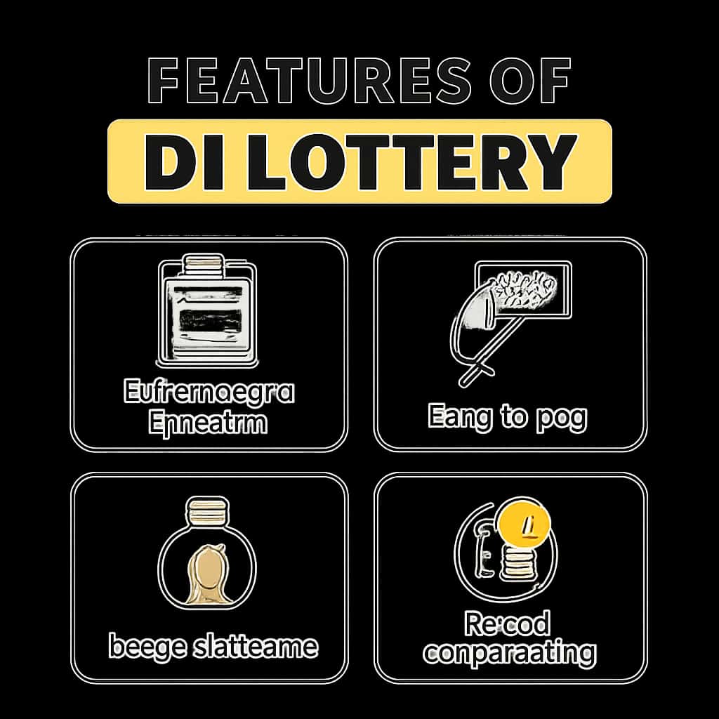 An educational diagram on the features of D1 Lottery.