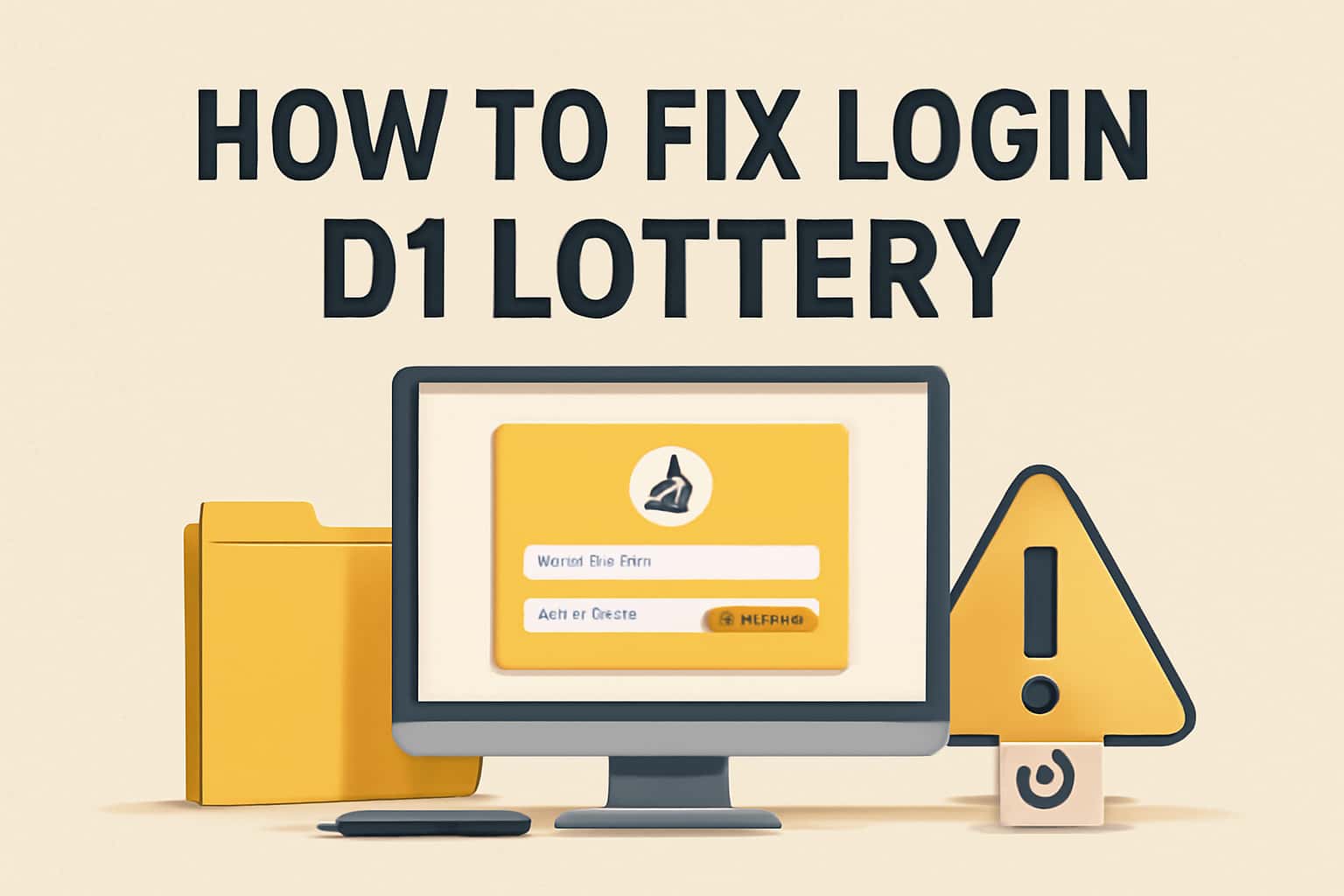 An informational scene detailing the process to fix login issues related to D1 Lottery.