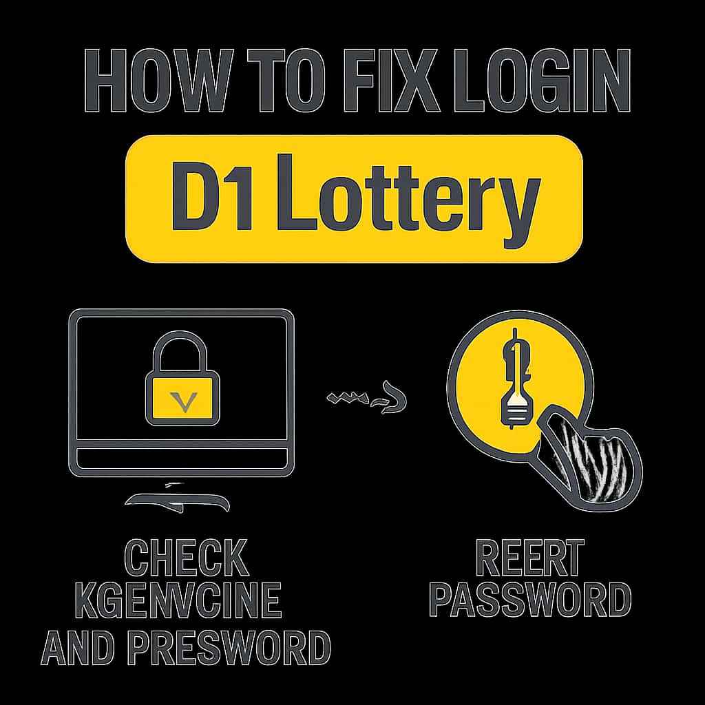 An educational diagram illustrating common login issues for D1 Lottery.