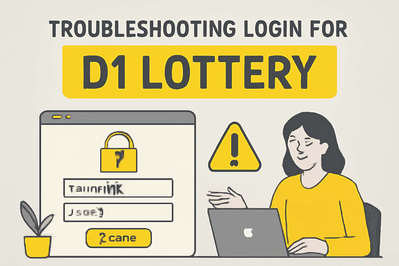 A high-tech illustration related to troubleshooting login issues for D1 Lottery.
