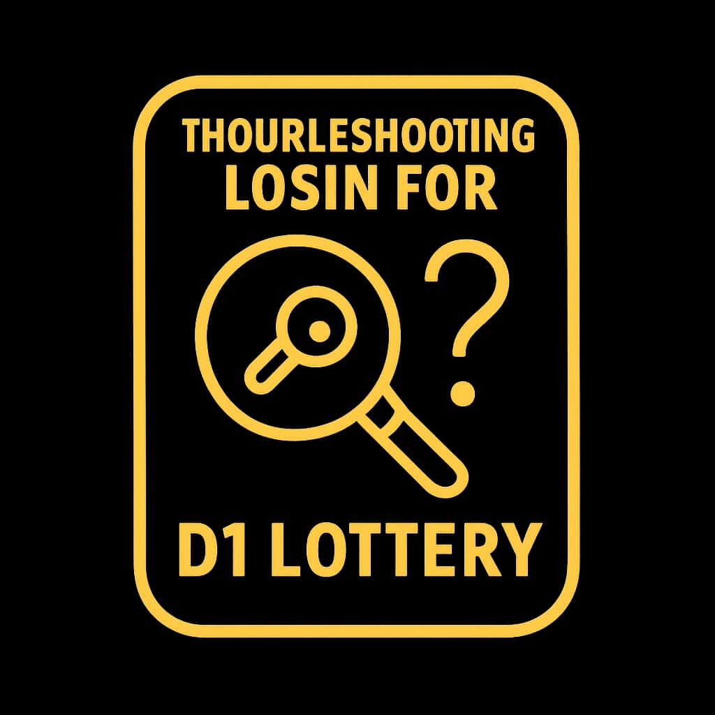 An icon representing login troubleshooting for D1 Lottery.